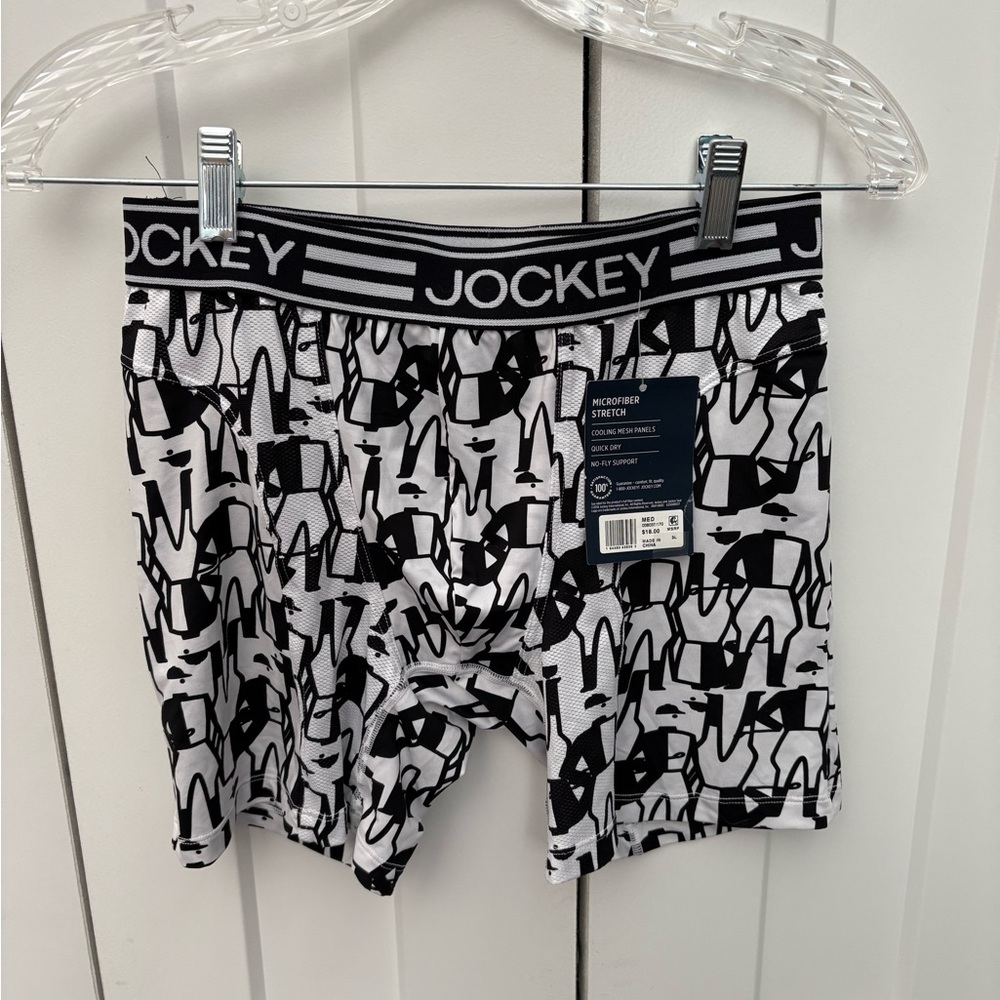 Jockey Men's Graphic Black and White Boxer Briefs